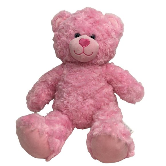 Build A Bear Workshop Plush Teddy Bear Pink Heart Nose Stuffed Animal 17" BAB - Picture 1 of 12